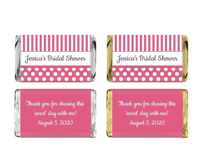 MINIWS205 - Miniature Dots and Stripes Bridal Shower Wrappers Miniature Dots and Stripes Bridal Shower Wrappers WS205