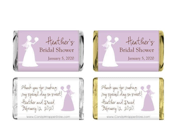 MINIWS217 - Miniature Silhouette Bridal Shower Wrappers Miniature Silhouette Bridal Shower Wrappers Miniature Size Wrapper WS217