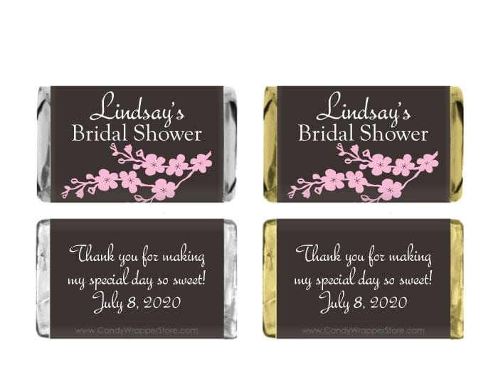 MINIWS226 - Miniature Cherry Blossom Bridal Shower Candy Wrapper Miniature Cherry Blossom Bridal Shower Candy Wrapper WS226