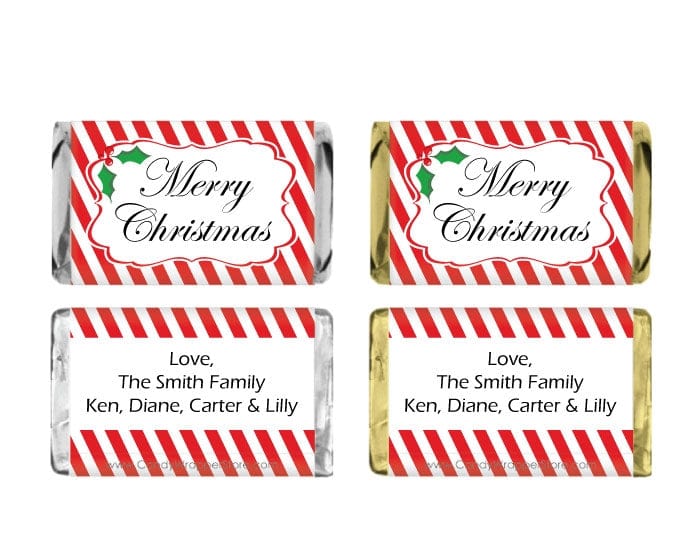 MINIXMAS209 - Miniature Candy Cane Christmas Candy Wrapper Miniature Candy Cane Christmas Candy Wrapper XMAS209