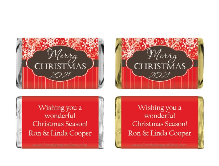 MINIXMAS221 - Merry Christmas 2022 Miniature Candy Wrappers Merry Christmas 2022 Miniature Candy Wrappers XMAS221