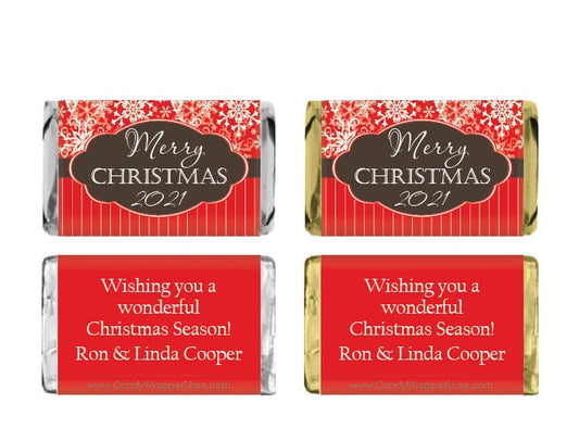 MINIXMAS221 - Merry Christmas 2022 Miniature Candy Wrappers Merry Christmas 2022 Miniature Candy Wrappers XMAS221