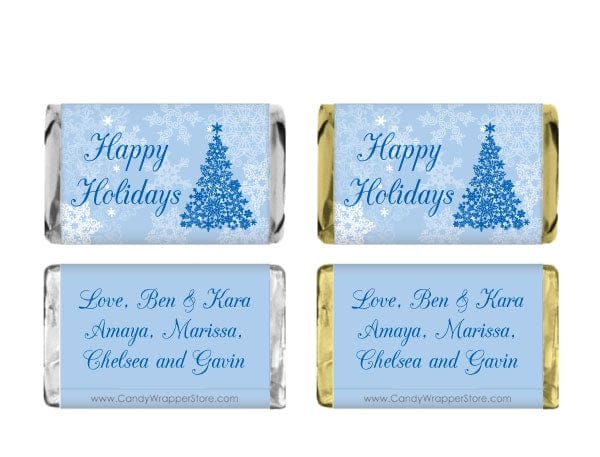 MINIXMAS254 - Miniature Winter Snowflake Tree Christmas Candy Wrapper Miniature Winter Snowflake Tree Christmas Candy Wrapper XMAS254