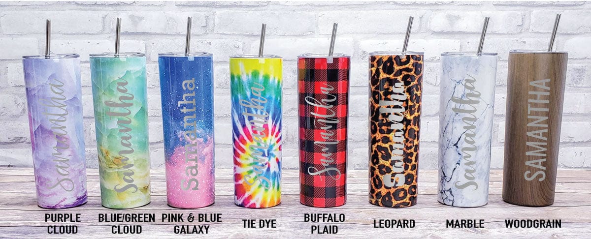 Name Laser Engraved Tumbler with Your Choice of Script Font Mugs Candy Wrapper Store