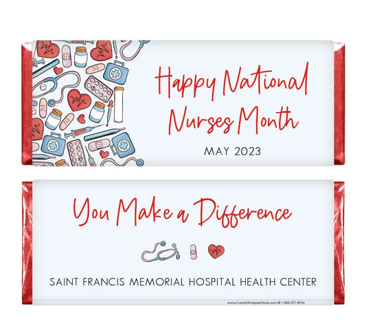 National Nurses Month Candy Bar Wrappers - NURSE207 Happy Nurses Week Candy Bar Wrappers NURSE207