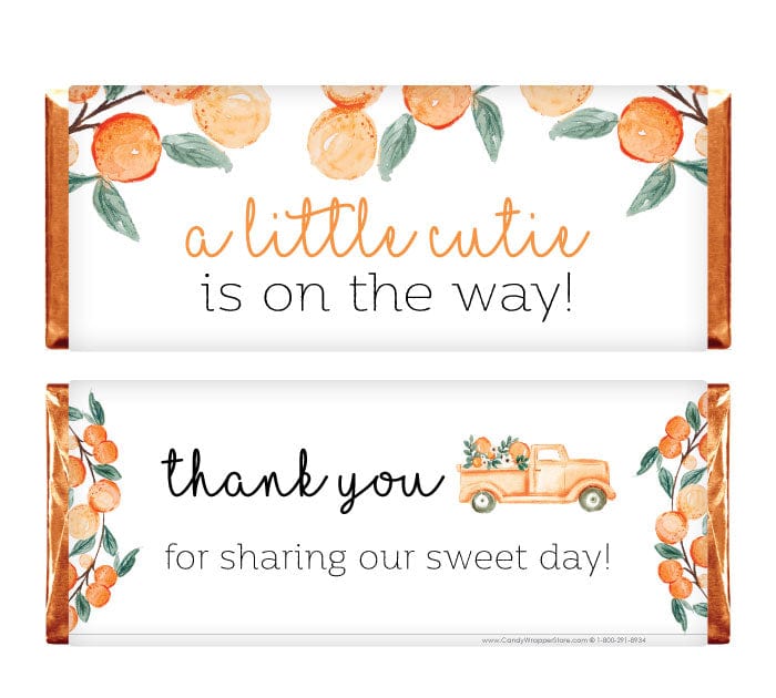 Non-Personalized Little Cutie Baby Shower Candy Bar Wrappers - Set of 36 Birth Announcement BS363