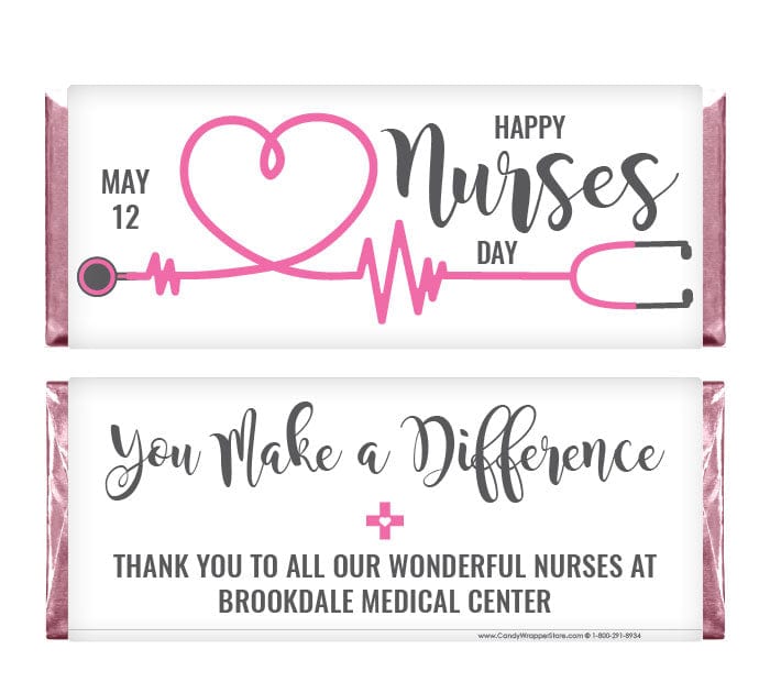 NURSE206 - Heart Stethoscope Nurse Appreciation Candy Bar Wrappers Heart Stethoscope Nurse Appreciation Candy Bar Wrappers NURSE206