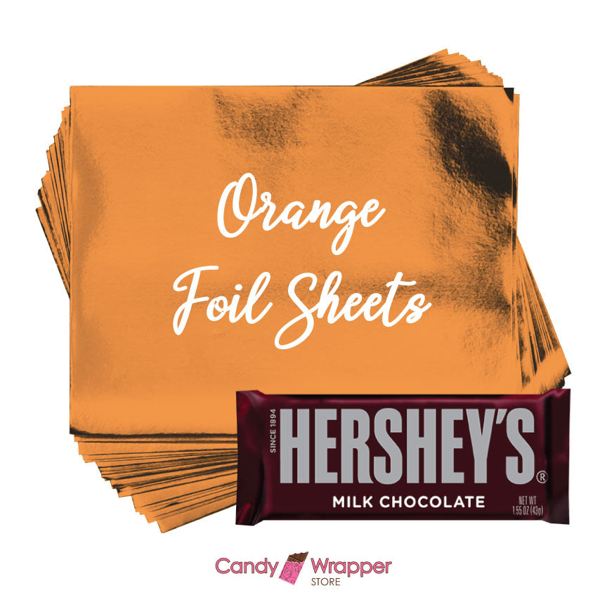 Bright Orange Foil Wrappers for Candy Bars - Candy Wrapper Store