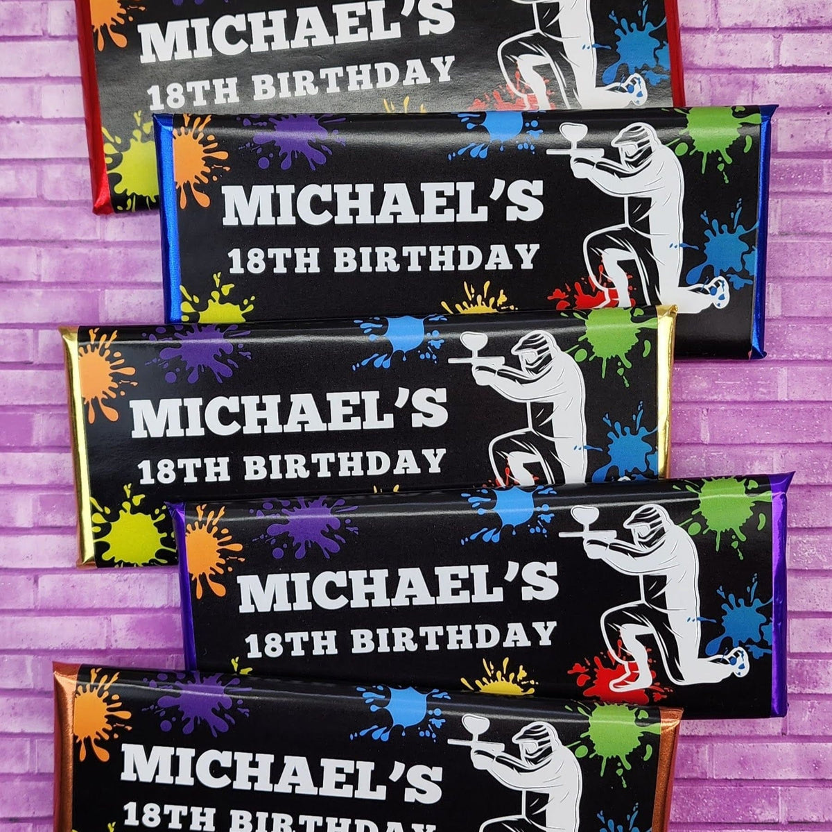 Paintball Birthday Candy Bar Wrapper - BD513 Paintball Personalized Birthday Candy Bar Wrapper Candy Wrappers BD513