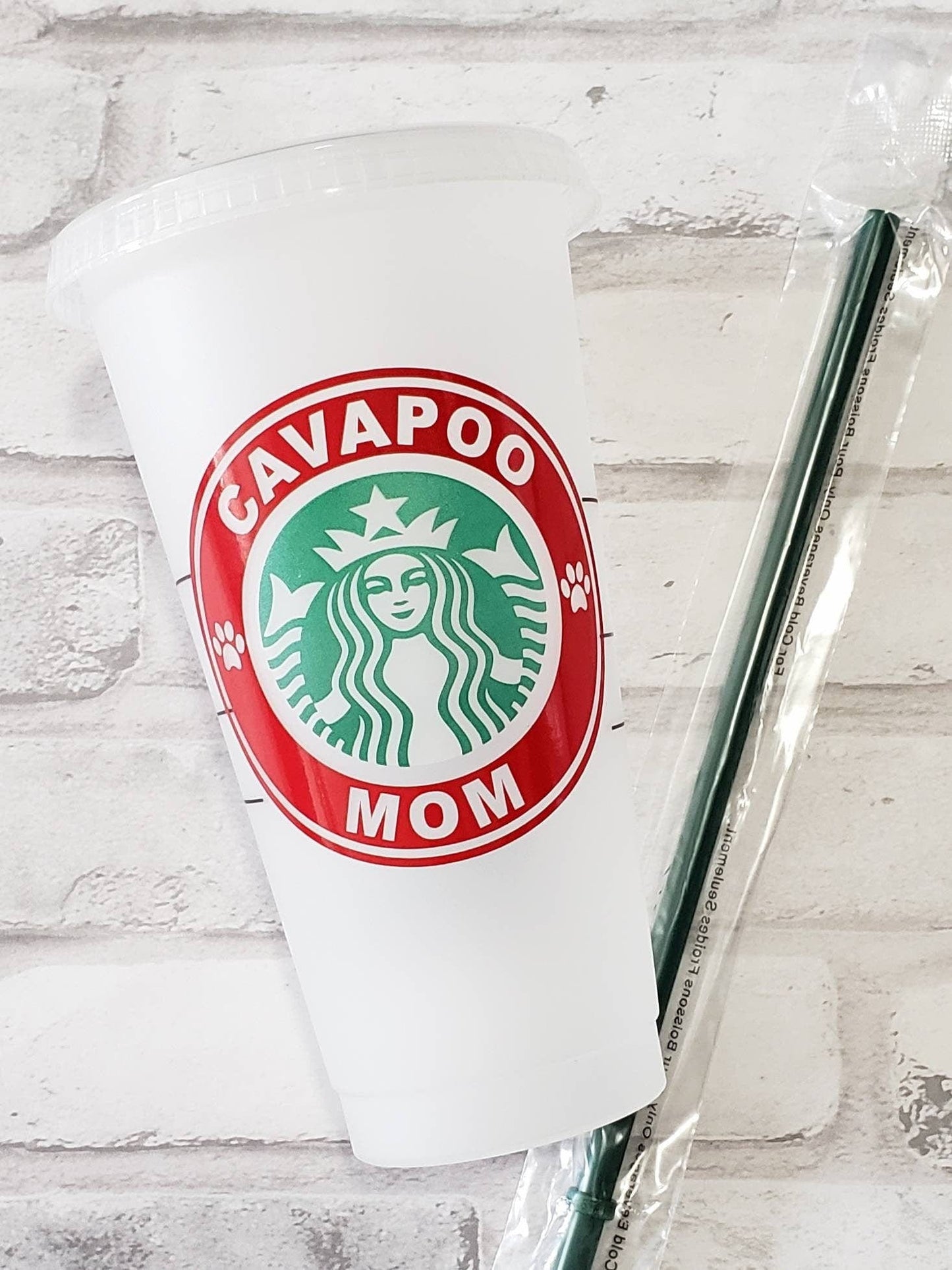 Personalized Dog Mom Starbucks 24 oz Venti Reusable Cold Cup with Custom Vinyl Decal or Decal Only Candy Wrapper Store