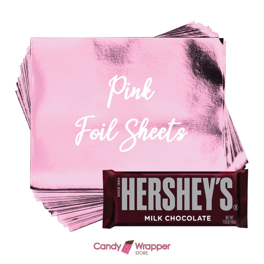 Pink Foil - 40 sheets Bright Pink Foil Wrappers for Candy Bars Candy & Chocolate foil40