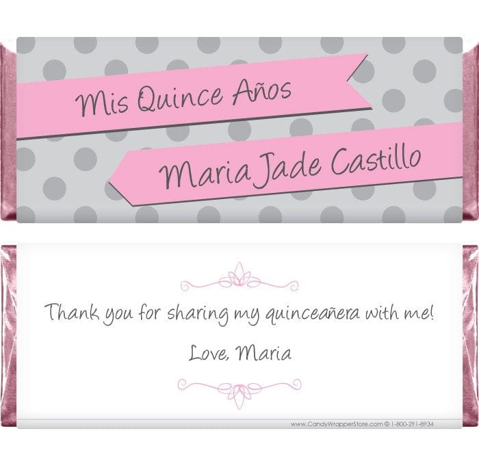 QUIN204 - Quinceanera Banner Candy Bar Wrappers Quinceanera Banner Candy Bar Wrappers Candy Wrapper Store