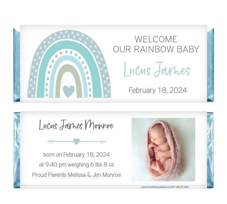 Rainbow Baby Boy Birth Announcement Wrapper - BAB274 Rainbow Baby Boy Birth Announcement Wrapper Birth Announcement BAG274