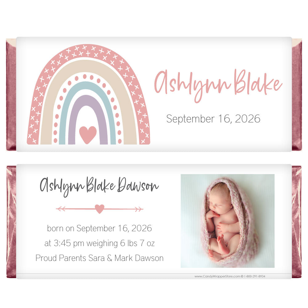 Rainbow Baby Girl Birth Announcement Wrapper - BAG274 Rainbow Baby Girl Birth Announcement Wrapper Birth Announcement BAG274