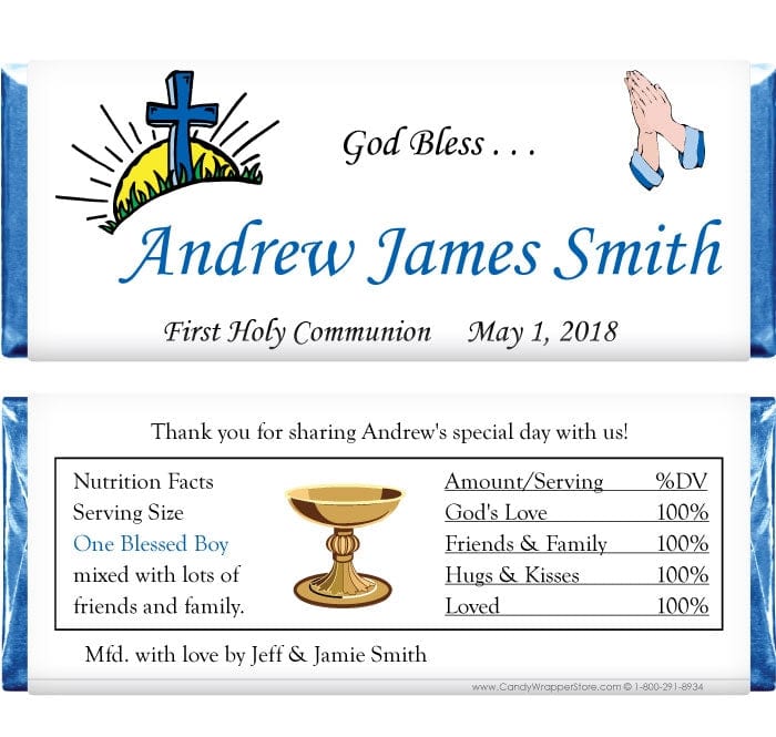 REL203B - Rising Sun and Praying Hands Religious Wrapper Rising Sun and Praying Hands Religious 1.55 oz Hersheys Candy Bar Wrappers Candy Wrapper Store