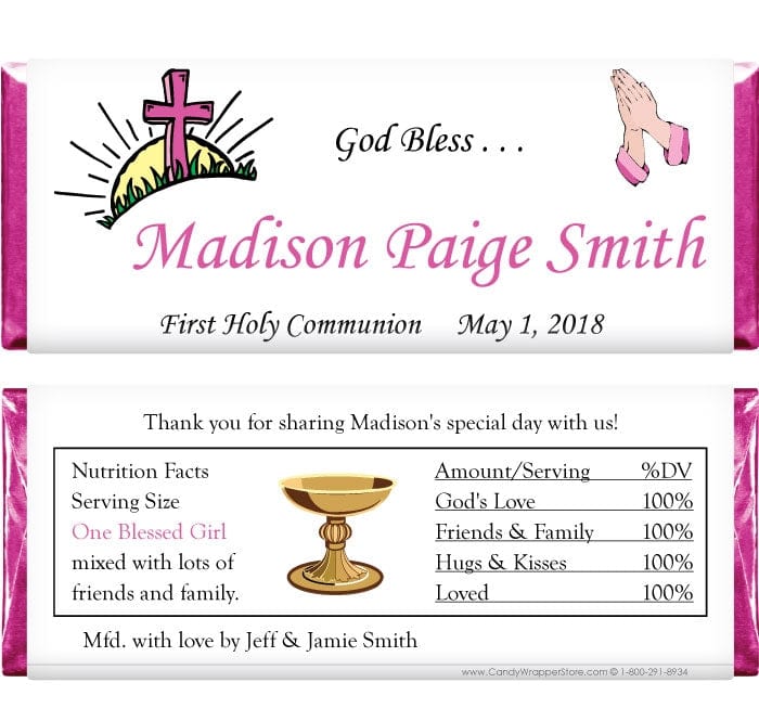 REL203G - Rising Sun and Praying Hands Religious Wrapper Rising Sun and Praying Hands Religious 1.55 oz Hersheys Candy Bar Wrappers Candy Wrapper Store