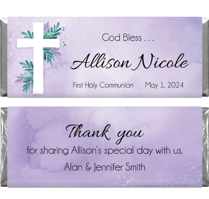 REL207G - Watercolor Cross Religious Candy Bar Wrapper Watercolor Cross Religious Candy Bar Wrapper Candy Wrapper Store