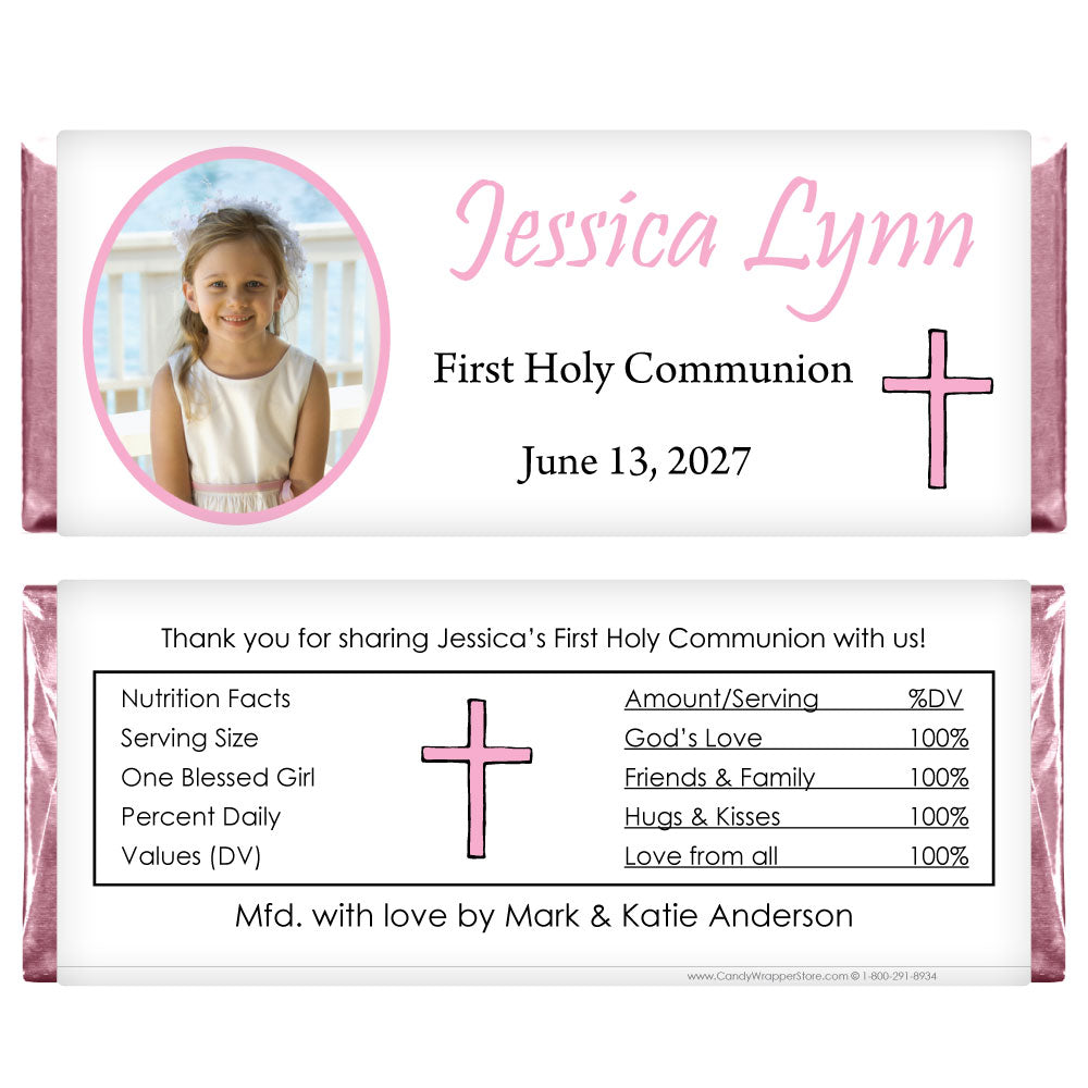 REL418photo - Photo Cross Religious Candy Bar Wrappers Religious themed personalized candy bar wrappers with a photo Candy Wrapper Store