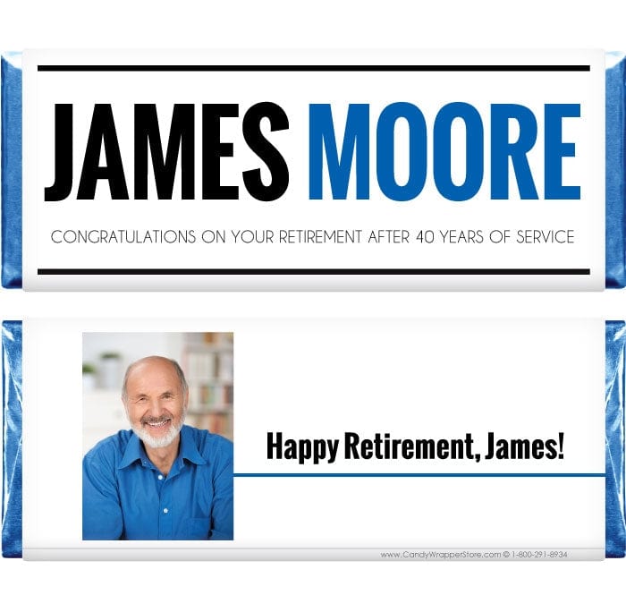 RET211 - Classic Two-Tone Retirement Candy Bar Wrapper Classic Two-Tone Retirement Candy Bar Wrapper Candy Wrapper Store