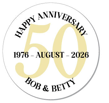 SANN201GOLD - 50 Years Gold Anniversary Stickers 50 Years Gold Anniversary Stickers ANN201