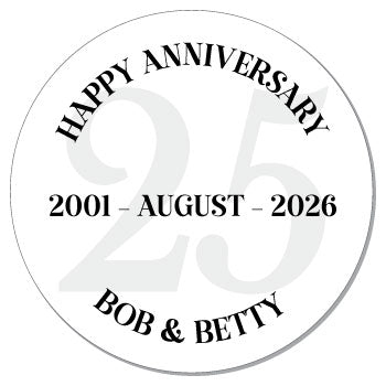 SANN201SILVER - 25 Years Silver Anniversary Stickers 25 Years Silver Anniversary Stickers ANN201
