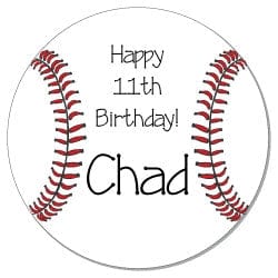 SBD212 - Baseball Birthday Stickers Baseball Birthday Stickers Party Favors BD212