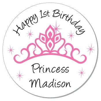 Princess Crown Birthday Stickers – Candy Wrapper Store