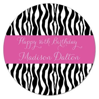 Zebra Print Birthday Stickers – Candy Wrapper Store