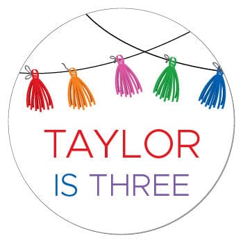 SBD501 - Tassel Banner Birthday Stickers Tassel Banner Birthday Stickers Party Favors bd501