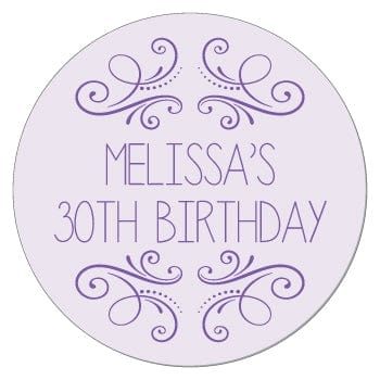 SBD7 - Pretty Swirl Frame Birthday Stickers Pretty Swirl Frame Birthday Stickers Party Favors Candy Wrapper Store