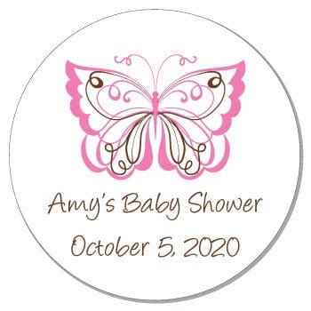 SBS5 - Butterfly Baby Shower Sticker Butterfly Baby Shower Stickers Birth Announcement Candy Wrapper Store