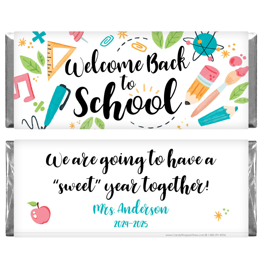 SCHOOL202 - Colored Pencils Back to School Candy Bar Wrapper