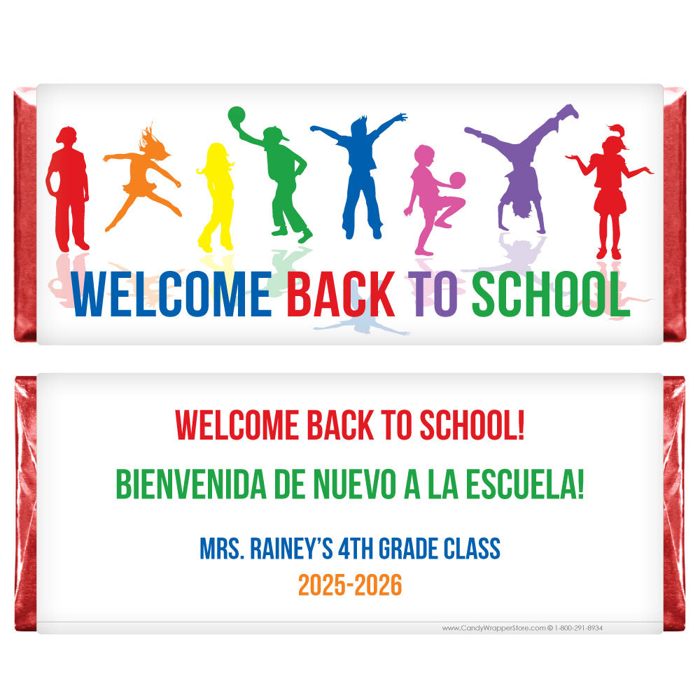 SCHOOL204 - Rainbow of Kids Back to School Candy Bar Wrapper Rainbow of Kids Back to School Candy Bar Wrapper Candy Wrapper Store