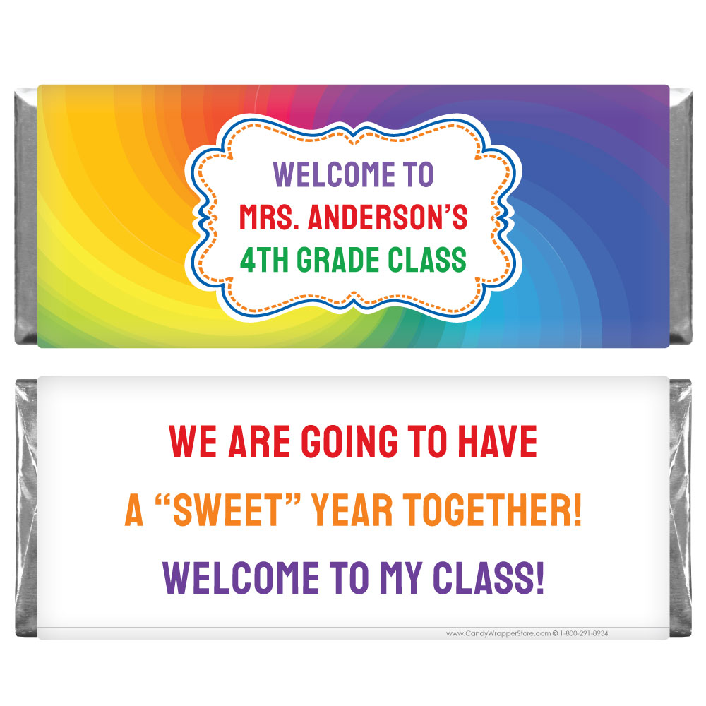 SCHOOL208 - Back to School Colorful Burst Candy Bar Wrapper