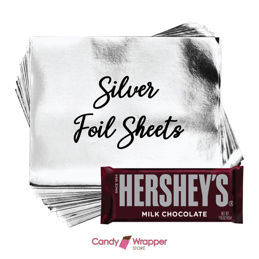 Silver Foil - 40 sheets Silver Foil Wrappers for Candy Bars - Candy Wrapper Store Candy & Chocolate foil40