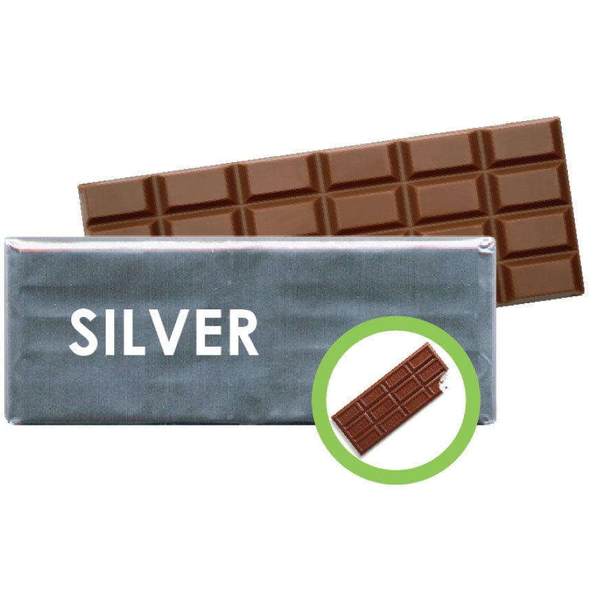 Silver Paper Backed Foil Wrappers for Overwrapping Chocolate Bars