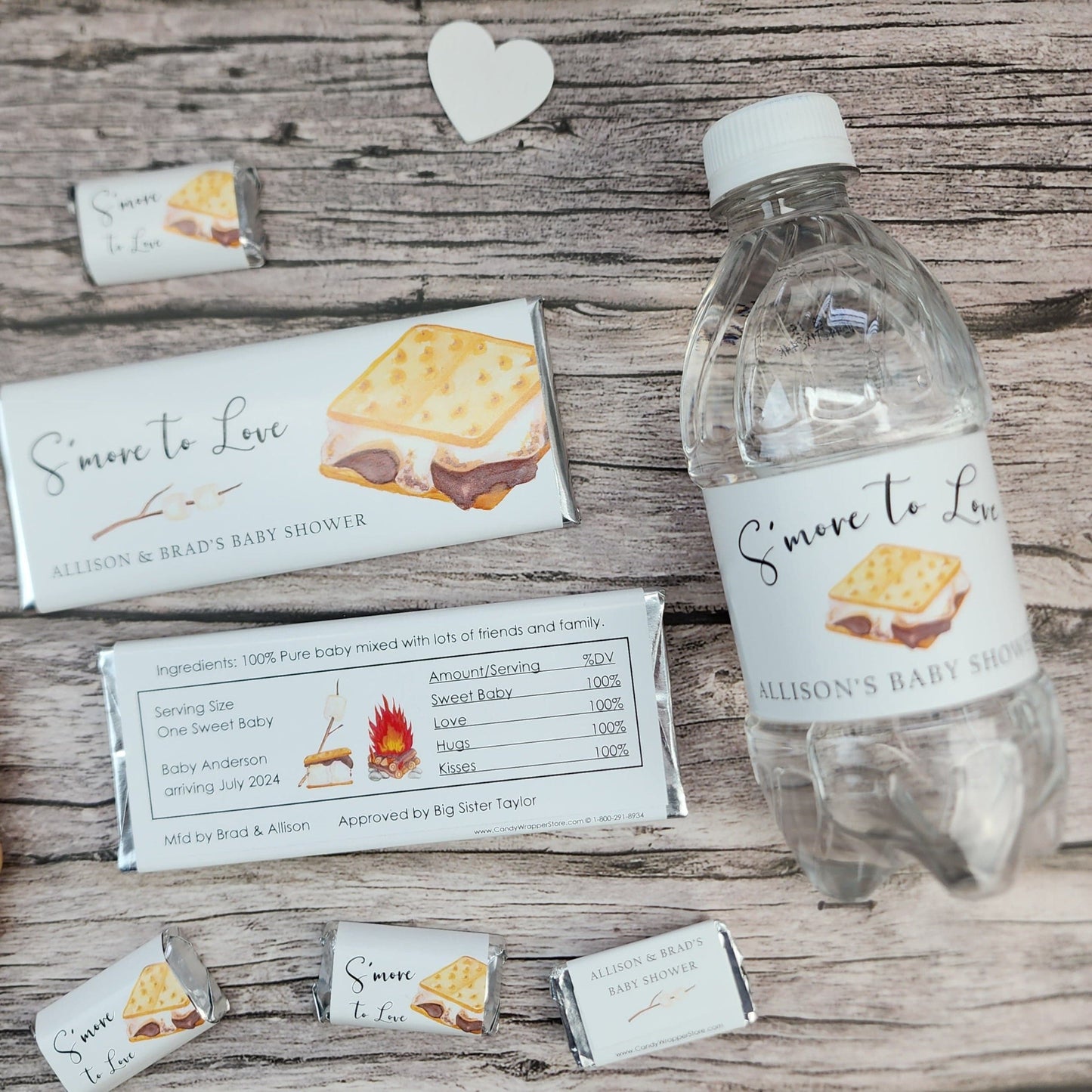 Smore to Love Baby Shower Water Bottle Labels BS302