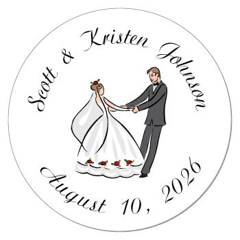 SWA208 - Dancing Bride and Groom Stickers Dancing Bride and Groom Stickers WA208