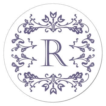 SWA24 - Initial Swirl Frame Wedding Sticker Initial Swirl Frame Wedding Sticker Candy Wrapper Store