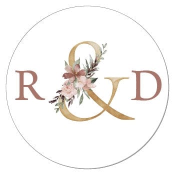SWA368 - Floral Ampersand Watercolor Wedding Sticker Love is Sweet Pink Floral Wedding Sticker WA368