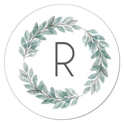 SWA386 - Green Leafy Wreath Wedding Sticker Green Leafy Wreath Wedding Sticker WA386