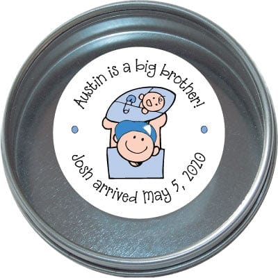 TBS20 - Tins - Set of 24 Big Brother Birth Announcement Tins Birth Announcement Candy Wrapper Store