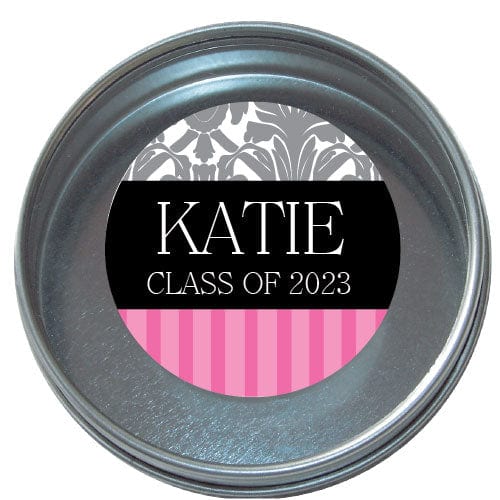 TGRAD221 - Damask and Stripes Graduation Tins - Set of 24 Damask and Stripes Graduation Tins - Set of 24 Party Favors GRAD221