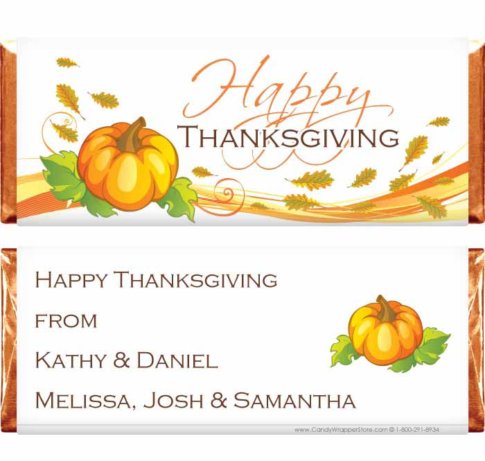 THANK210 - Thanksgiving Fall Harvest Regular Wrappers Thanksgiving Fall Harvest Regular Wrappers Candy Wrapper Store