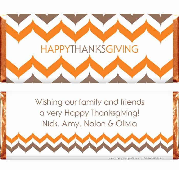 THANKS203 - Thanksgiving Modern Chevron Candy Wrappers Thanksgiving Modern Chevron Candy Wrappers Candy Wrapper Store