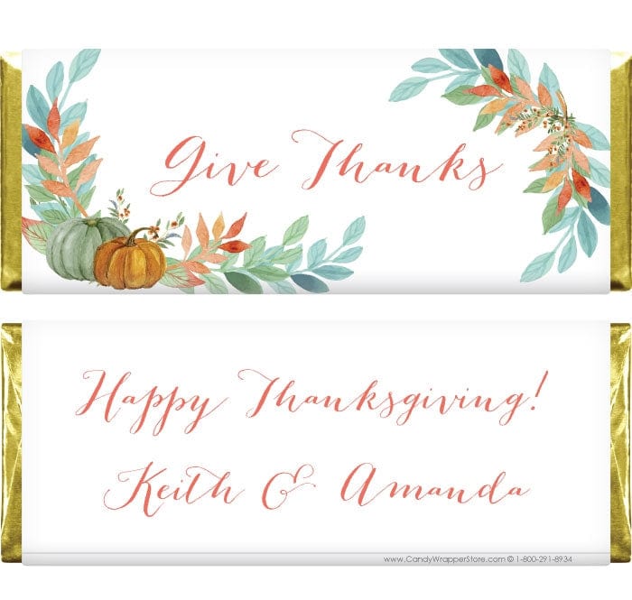 THANKS211 - Thanksgiving Hand Painted Pumpkins Wrappers Thanksgiving Hand Painted Pumpkins Wrappers Candy Wrapper Store