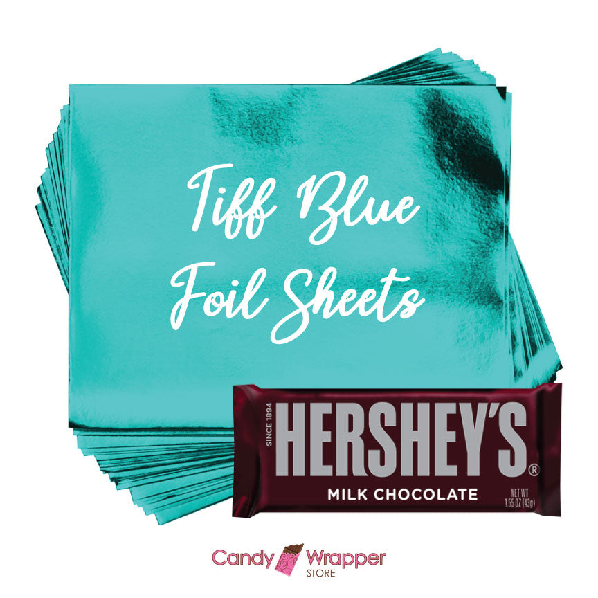 Tiffany Blue Foil - 40 sheets Bright Tiffany Blue Foil Wrappers for Candy Bars Candy & Chocolate foil40