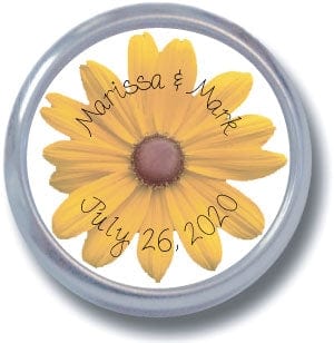 TW11 - Wedding Tins - Set of 24 Yellow Flower Wedding Tins Candy Wrapper Store
