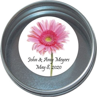 TW14 - Wedding Tins - Set of 24 Gerbera Daisy Wedding Tins Candy Wrapper Store