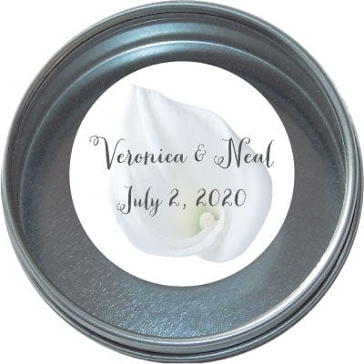 TW30 - Wedding Tins - Set of 24 Calla Lilly Wedding Tins Candy Wrapper Store